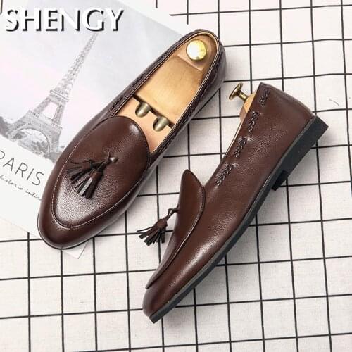 2020 Autumn Men Casual Shoes Breathable Business Office Loafers Mens Shoes Solid Color Comfortable Slip-On Shoes for Males