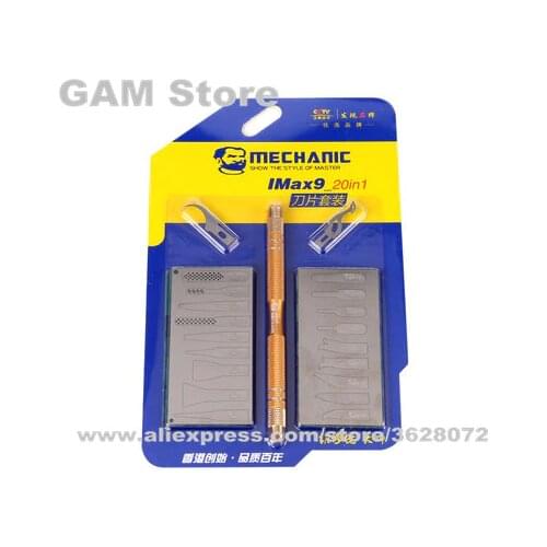 MECHANIC Imax9 20IN1 Blade Glue Remover Knife Set Multifunctional Hooked Crescent Knife Side Glue Removing Curved Knife Kit