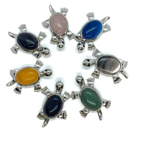 Natural Abalone Shell Necklace Pendant Animal Shape Turtle Jewelry Small Jewelry Leather Cord Pendant DIY Handmade Decoration