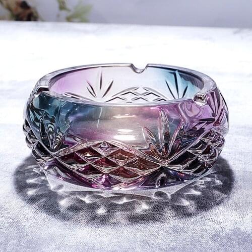 Portable Cigar Ashtray Crystal Glass For Office Living Room Clubhouse KTV Useful Luxurious Creative Home Furnishing Ornament