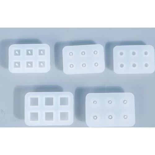 Transparent Rectangle Silicone Bead Mould Square Ball 6 Hanging Holes DIY Epoxy Jewelry Mold resin molds for jewelry