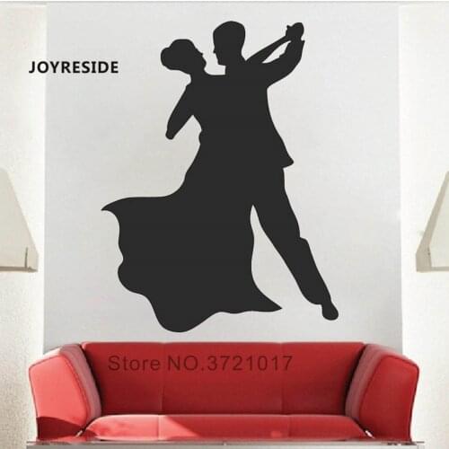 JOYRESIDE Ballroom Dance Wall Decor Beautiful Couple Dancer Wall Stickers Vinyl Design Wall Stickers Ballroom Dance Decal WM143