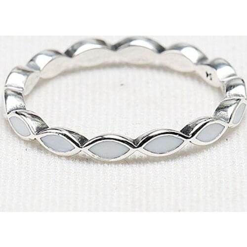 Authentic 925 Sterling Silver Ring Better Together Stackable Ring With White Enamel For Women Wedding Party Gift Fine Jewelry