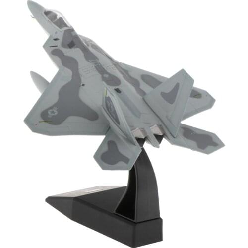 1:100 Scale Aircraft Model Collection American F-22 Fighter Raptor Plane Toys with Metal Display Stand