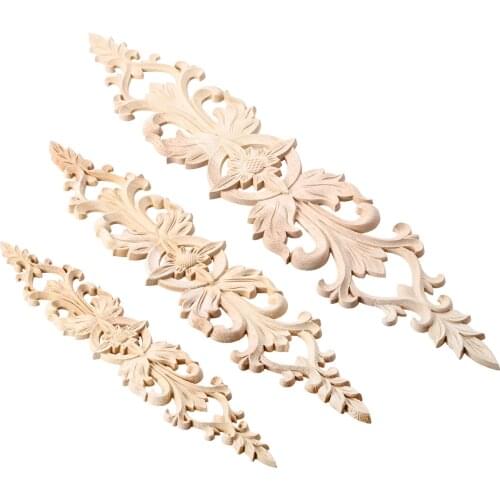 1 pc Furniture Appliques Wood Carving Corner Wooden Decor Frame Wall Door Woodcarving Decal Home Wedding Decoration Accessories