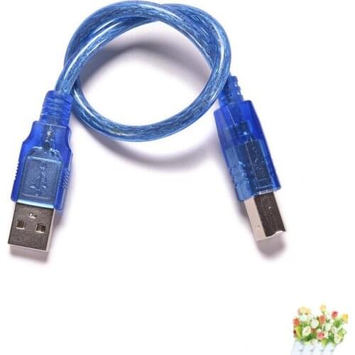 1PC USB 2.0 A Male to B Male Data Transfer Printer Cable Cord 30CM Blue High Speed