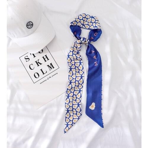 120*6 new spring summer long female small scarf character pattern scarves wrist strap hair ribbon long women skinny scarf women