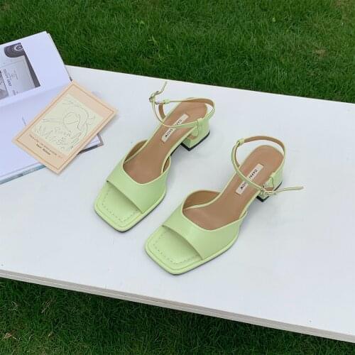 2021 summer new shoes sandalias platform 3cm heel women green shoes designer sandals