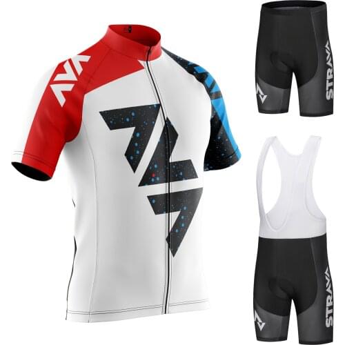 2021 STRAVA pro team Cycling Jersey Men Set Bib Shorts Set Summer Mountain Bike Bicycle Suit Bicycle Racing Uniform Clothes