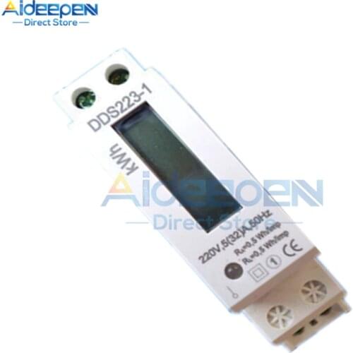 AC 220V-240V 50/60HZ LCD Energy Meter Single Guide Rail KWH Watt Energy Meter 0.00000KWH-99999.9KWH