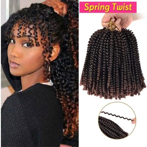 Aidaiya Synthetic Spring Twist Crochet Hair jerry curl bundles weave Braiding hair with Ombre Crochet Braids Hair Extension