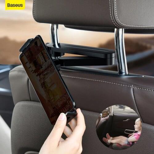 Baseus Car Back Seat Holder Hardrest Mount Foldable Clip for 4.7-6.5 12.3 inch Mobile Phone Tablet PC Switch Backseat Bracket