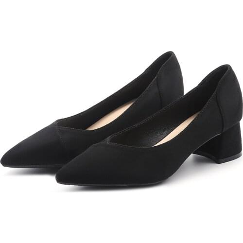 Brand New French Style Pumps for Women Fashion Elegant Pointed Toe Ladies Black Heels Female Wedding Party Office Shoes