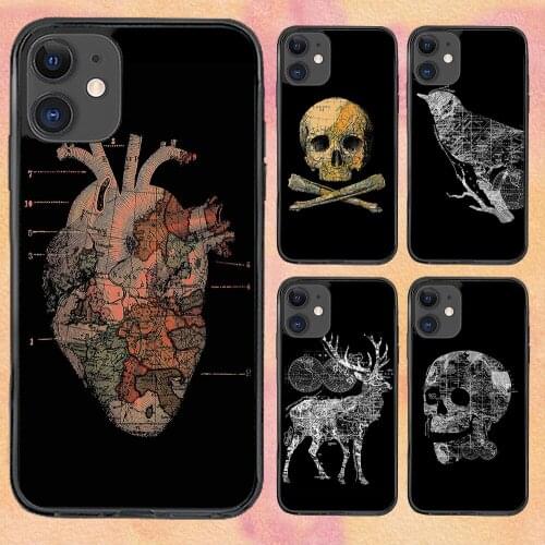 Map Pirate Cartoons Phone Case For iphone 12 11 6 Mini Pro XS Max X XR 7 8 Plus Soft TPU Cover 12Pro 11Pro 12Mini