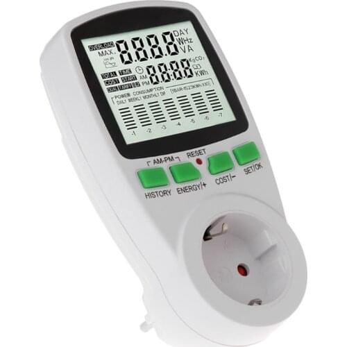LCD EU Digital Meter Voltage Wattmeter Power Electricity Consumption Analyzer