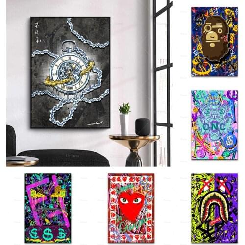 Home Decoration Modern Abstract Wall Art Canvas Painting MONEY EYES,OLD TIME Graffiti Art Poster Print Wall Pictures Living Room