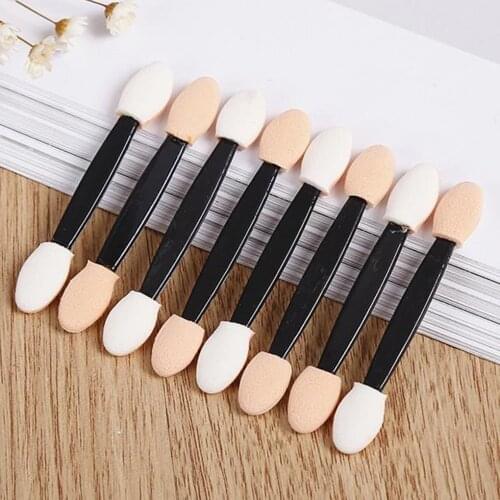 Hot! 10PCS/20PCS Eyeshadow Applicator Sponge Double Ended Make Up Supplies Portable Eye Shadow Brushes Nail Mirror Powder Brush
