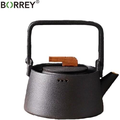 BORREY Retro Ceramic Teapot Chinese Porcelain Tea Set Puer Oolong Tea Pot Kung Fu Tea Ceremony Kettle 800Ml Kitchen Water Kettle