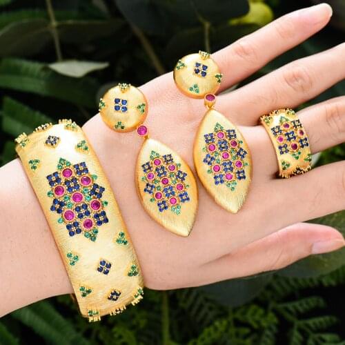 GODKI Brand Gorgeous Luxury Shining Necklace Bracelet Ring Earring Set For Women Wedding Bridal Cubic Zirconia Jewelry Fashion