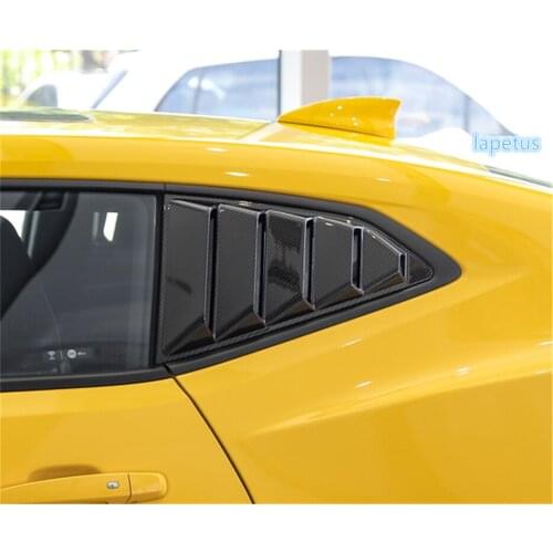 Lapetus Tail Rear Window Vent Louvers Scoop Decoration Panel Cover Trim Carbon Fiber ABS Fit For Chevrolet Camaro 2016 2017 2018