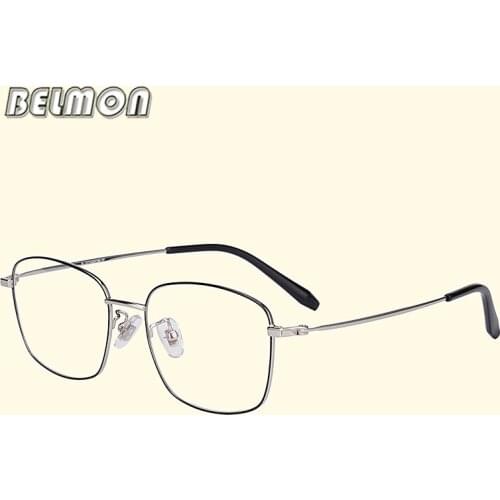 Belmon Pure Titanium Spectacle Frame Women Men Vintage Eyeglasses Computer Optical Glasses Clear Lens Frame Male Female 8815