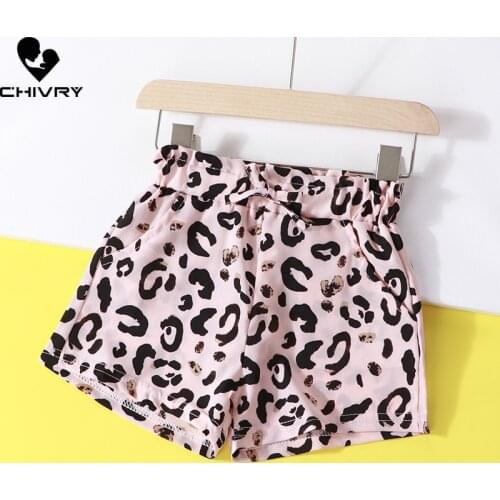 New 2021 Girls Summer Beach Shorts Kids Baby Girls Leopard Print Shorts Little Girls Children Fashion Short Pants Clothes