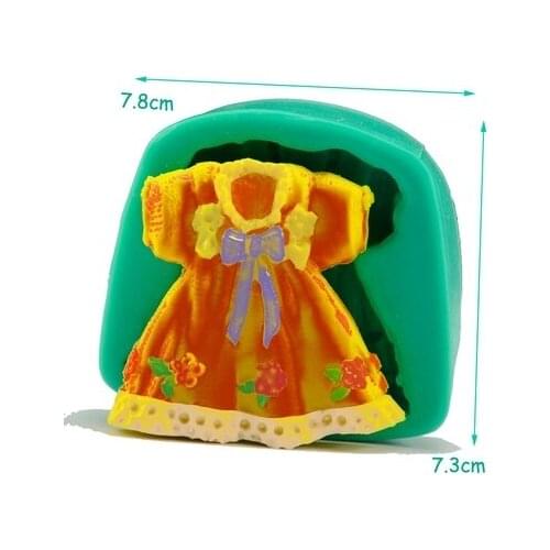 New arrival child dress silicon fondant cake molds chocolate soap form cookies cupcake tools kitchen baking resin mold F0390QZ30