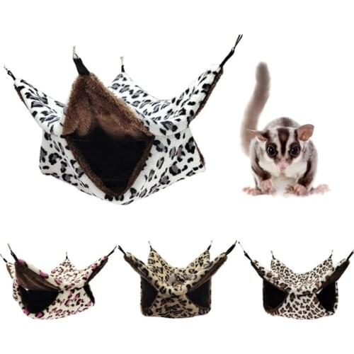 Plush Small Pet Cage Hammock Sugar Glider Parrot Ferret Squirrel Swing Nest Cage Accessories Hamster Rat Playing Sleeping Bed