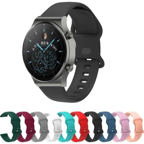 Watch Band 22mm Silicone Strap For Huawei GT 2 GT2 Pro Watch Strap Replacements Honor Magic 1 2 46mm GS pro Watch Mens Strap