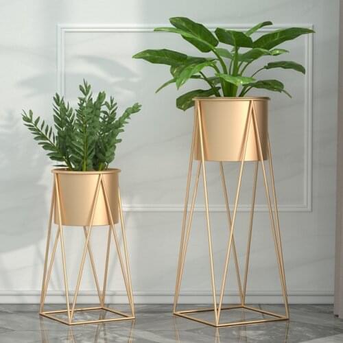 Nordic indoor wrought iron climbing vine flower shelf living room simple green plant shape floor-standing flower pot rack