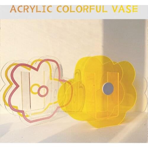 Nordic Minimalist Acrylic Shape Vase Living Room Ins Designer Colorful Vase Decoration Living Room Dining Flower Arrangement