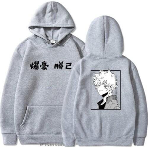 Men Hoodie Japanese Animemy Hero Academia Bakugou Katsuki Hoodies Homme Cotton Anime Funny Pullover Hoodie