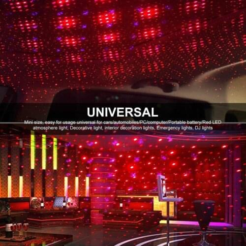 Car Roof Ambient Star Light Mini Usb Port Led Interior Projector Starry Atmosphere Lights Auto Room Galaxy Decorative Lamp