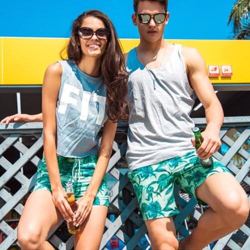 WD882 2018 new quick dry elastic swimwear men beach board shorts vacation honeymoon couples women men swimwear swimsuit sunga