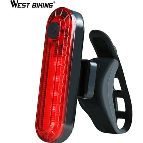WEST BIKING LED USB Rechargeable Bike Tail Light Cycling Rear Light Waterproof Safety Warning Lamp MTB Road Bicycle Taillights