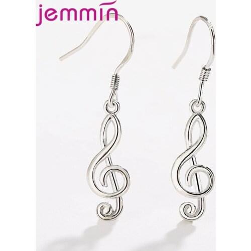 Fashion Geometric Music Dream Symbol Earrings 925 Sterling Silver French Hook Dangle Drop Jewelry for Women Female Wholesale