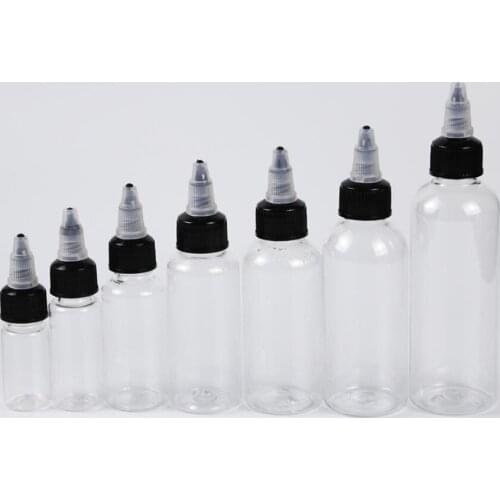 100 x 10/20/30ml 60ml 100ml PET Empty Tattoo Ink Twist Cap Bottle Plastic Pigment Dropper Bottle Vape oil Dispensing Containers