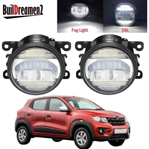 2 Pieces Car Front Bumper Fog Light Assembly LED Daytime Running Lamp DRL 30W 8000LM 12V For Renault Kwid 2015 2016 2017 2018