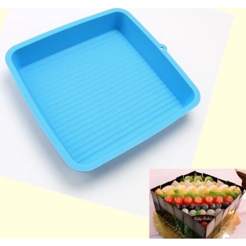 210G Big Square Quadrate Stripe Shape 3D Silicone Cake Mold Toast Pan Meat Pizza Baking Tools For Bakeware