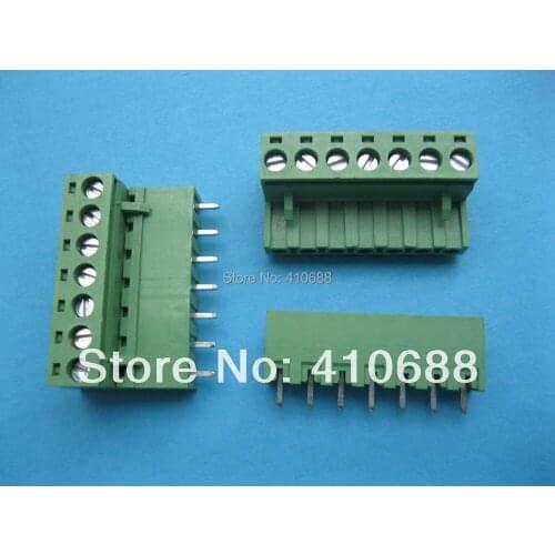 24 Pcs 7 way/pin Pitch 5.08mm Screw Terminal Block Connector Pluggable Type Green 2EDCK-2EDCV-5.08