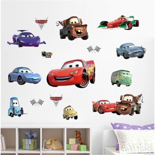 3d Effect Disney Cars Through Wall Stickers For Kids Rooms Home Decor Cartoon Wall Decals Pvc Mural Art Diy Posters boys Gifts