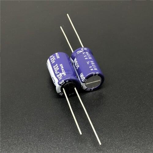 5Pcs/50Pcs 330uF 35V SPRAGUE 517D Series 10x16mm 35V330uF High quality Audio Capacitor Aluminum Electrolytic Capacitor