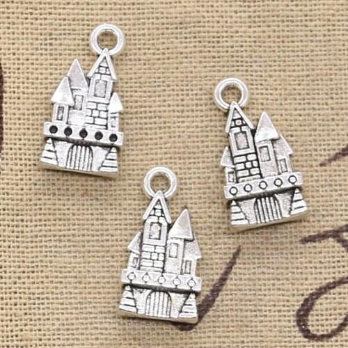 8pcs Charms Castle House 21x11mm Antique Making Pendant fit,Vintage Tibetan Bronze Silver color,DIY Handmade Jewelry