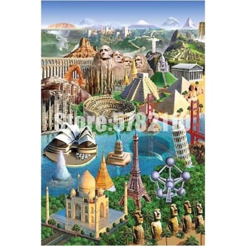 Diamond Mosaic Wonders of the World Full 5D Diy Diamond Painting Buildings Diamond Embroidery Home Decoration Cross Stitch Kit