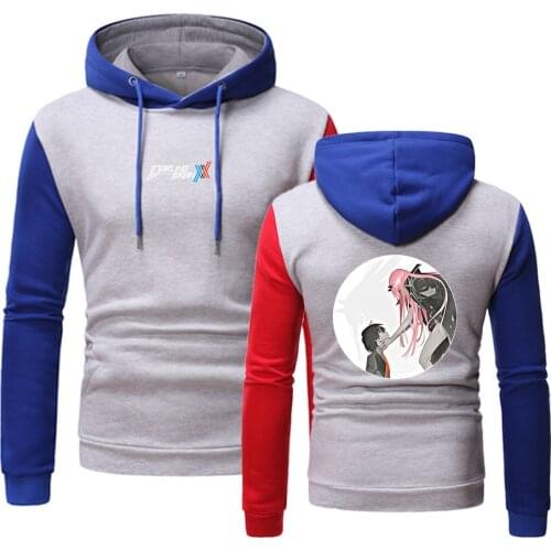 Anime DARLING in the FRANXX TWO Comfortable Hedging Movement Splicing Comfortable Tops Popular Hooded Printing Fitness Hoodies