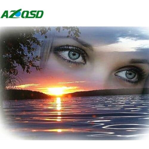 AZQSD 5d Diamond Painting Scenery Diamond Embroidery Landscape Handmade 5d Diy Rhinestones Gift Home Decor Cross Stitch
