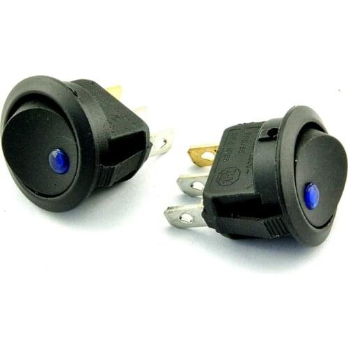 Free shipping 20PCS /LOT light blue cat round rocker switch KCD1-2 12V power switch on the bottom of the blue