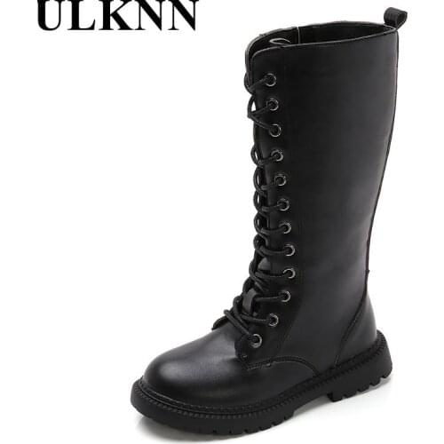 Boots Add Flocking Boots For Girls' Shoes Fall 2021 New Cuhk Boy Martin Boots Kids High Boots Winter Warm Childrens Shoes Boat