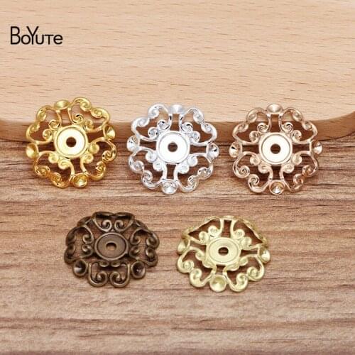 BoYuTe (50 Pieces/Lot) 23MM Metal Brass Flower Filigree Materials Diy Hand Made Jewelry Accessories Parts