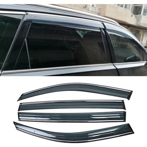 CEYUSOT 4 Pcs For Sun Window Visor New Audi Q7 Window Rain Shield Sun Guard Trim Strip 2016-2020 Window Visor Q7 Accessories